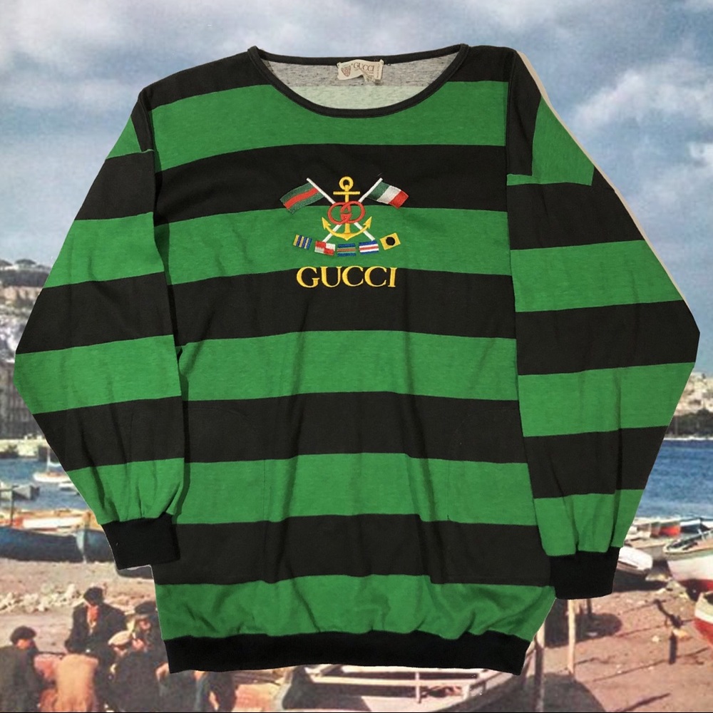Rare 1980s Gucci nautical striped shirt
